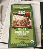 Organic spinach and kale lasagna
