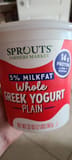 Sprouts Whole Greek Yogurt Plain