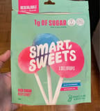 Smart Sweets Lollipops Blue Raspberry.