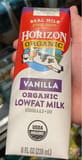 Horizon Organic Vanilla Organic Lowfat Milk