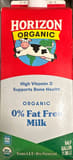 Horizon Organic Dairy Horizon Organic 0% fat-free milk