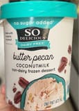 So Delicious Dairy Free Coconut Milk Non-Dairy Frozen Dessert No Sugar Added Butter Pecan Pint