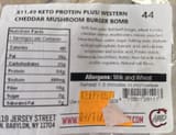 Healthy Meals Direct Keto Protein plus! Western Cheddar Mushroom Burger Bomb