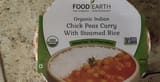 Food Earth Organic Indian chick peas curry with steamed rice