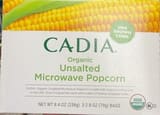 Cadia Organic Unsalted Microwave Popcorn