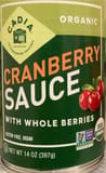 Cadia Cranberry Sauce with Whole Berries