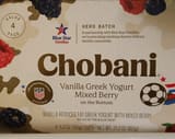 Chobani Vanilla Greek Yogurt Mixed Berry on the Bottom