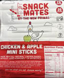 New Primal Snack Mates Chicken & Apple Mini Sticks