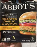 Abbot's Protein veggie burger roasted garlic and quinoa with savory veggies and herbs