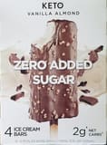 Keto Pint Vanilla Almond Zero Added Sugar Ice Cream Bars