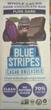 Blue Stripes Whole Cacao Dark Chocolate Bar Pure Dark
