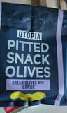 Utopia Pitted Snack Olives - green olives with garlic