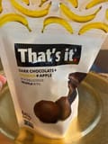 That's It. Dark chocolate + banana + apple truffle bite, dark chocolate + banana + apple