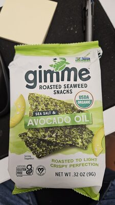 Gimme Organic Premium Roasted Seaweed - Sea Salt & Avocado Oil