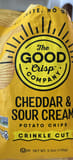 The Good Crisp Company Cheddar & Sour Cream Potato Chips Crinkle Cut