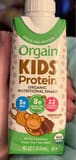 Orgain Inc. Organic nutrition shake chocolate kids