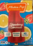 Modern Pop Pop strawberry lemonade frozen fruit bars