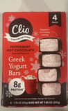 Clio Peppermint hot chocolate Greek yogurt bar