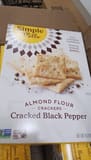 Simple Mills Almond Flour Crackers Cracked Black Pepper