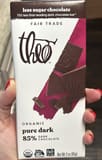 Theo Pure Dark 85% Dark Chocolate