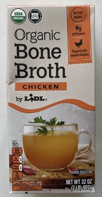 Lidl Organic Bone Broth, Chicken, No Salt Added