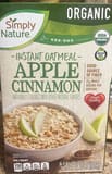 Simply Nature Instant Oatmeal Apple Cinnamon