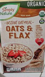 Simply Nature Instant Oatmeal Oats & Flax