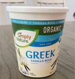 Simply Nature Greek Vanilla Bean Flavored with Other Natural Flavors Grade A Whole Milk Yogurt