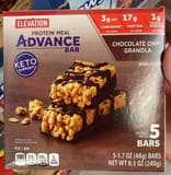 Elevation Chocolate Chip Granola Elevation Protein Meal Advance Bar