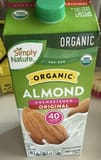 Simply Nature Organic Almond Unswetened Original Milk