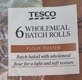 Tesco Wholemeal Batch Rolls