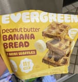 Evergreen Peanut Butter Banana Bread 9 Mini Waffles